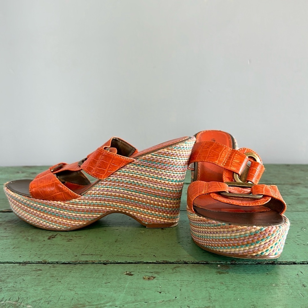 Women’s Lower East Side Colorful Orange Wedge Size 7.5